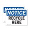 Signmission Recycle Here, 10 in W x Rectangle, Vinyl Decal OS-2PACK-NS-D-710-L-18000 - alternate 1